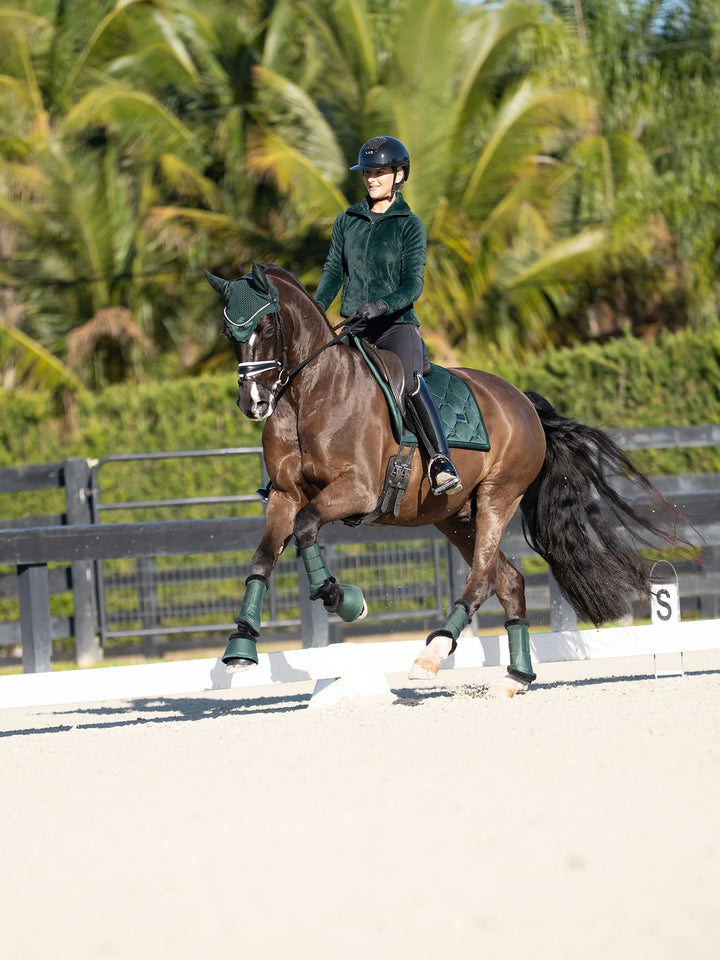 Equestrian Stockholm gamacher Fur Mesh Brushing Boots - Sycamore Green