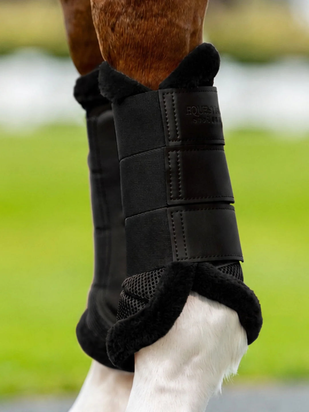 Equestrian Stockholm gamacher Mesh Brushing Boots- Black