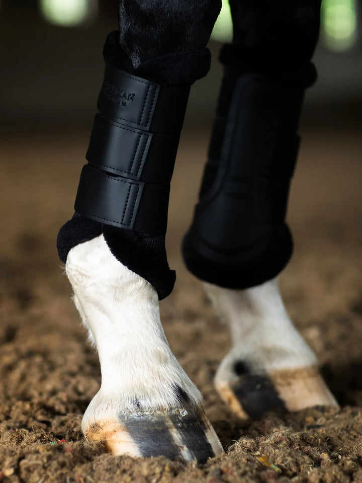 Equestrian Stockholm gamacher Mesh Brushing Boots- Black