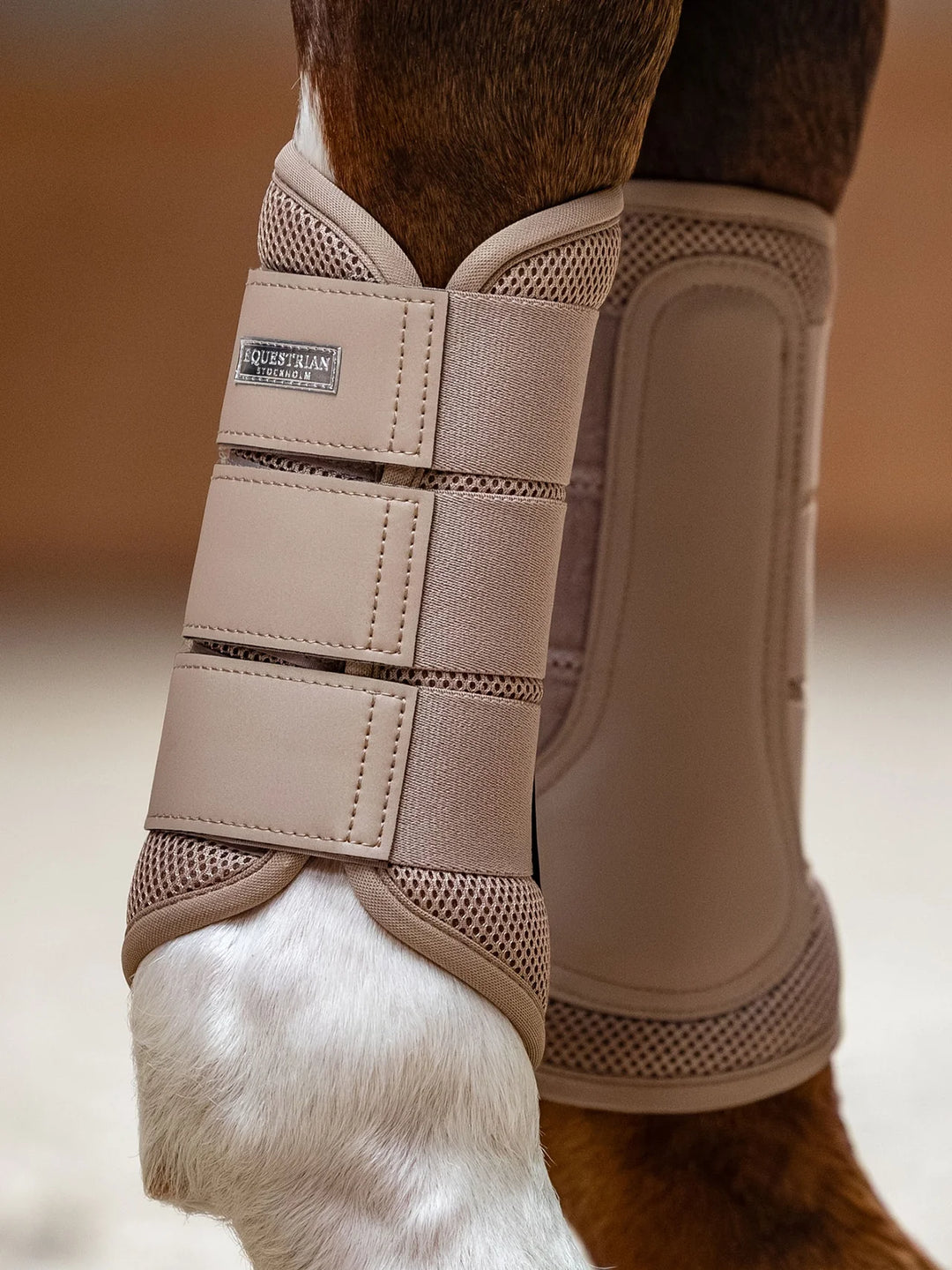 Equestrian Stockholm gamacher Mesh Brushing Boots- Sand