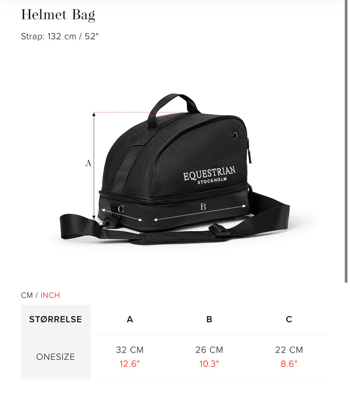 Equestrian Stockholm Helmet Bag - Black