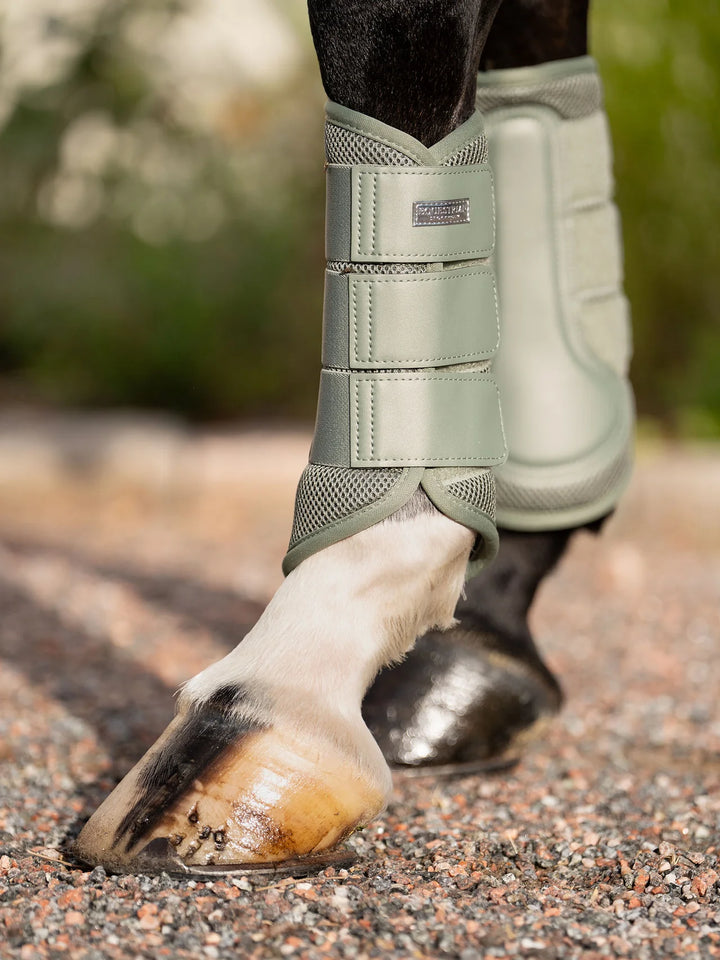 Equestrian Stockholm gamacher Mesh Brushing Boots- Pistachio White