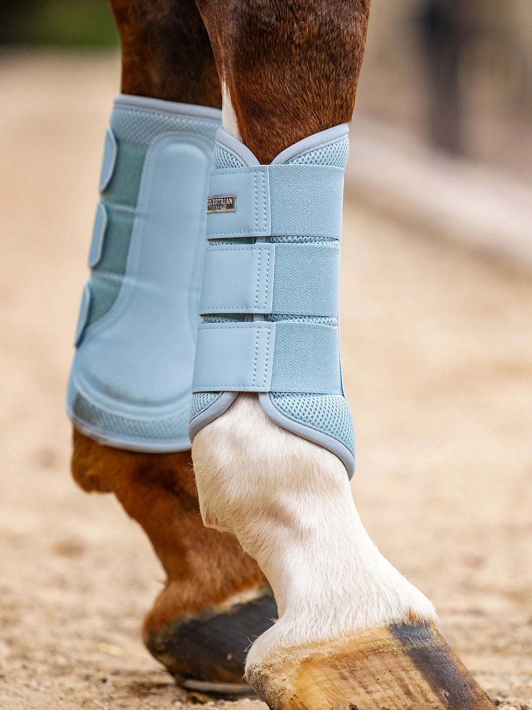 Equestrian Stockholm gamacher Mesh Brushing Boots- Ice Blue