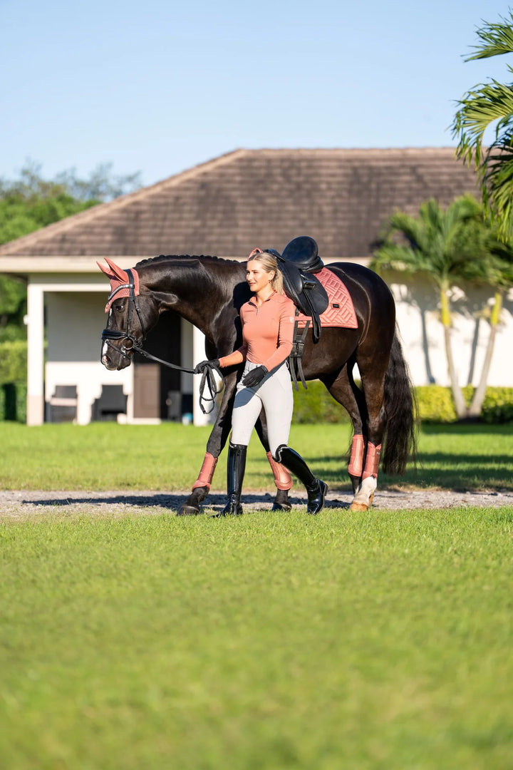 Equestrian Stockholm gamacher Classic Mesh Brushing Boots- Coral