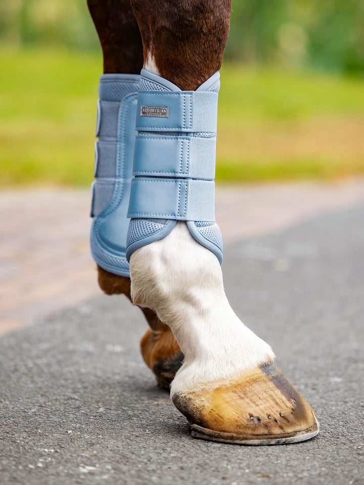 Equestrian Stockholm gamacher Mesh Brushing Boots- Midsummer Blush Blue