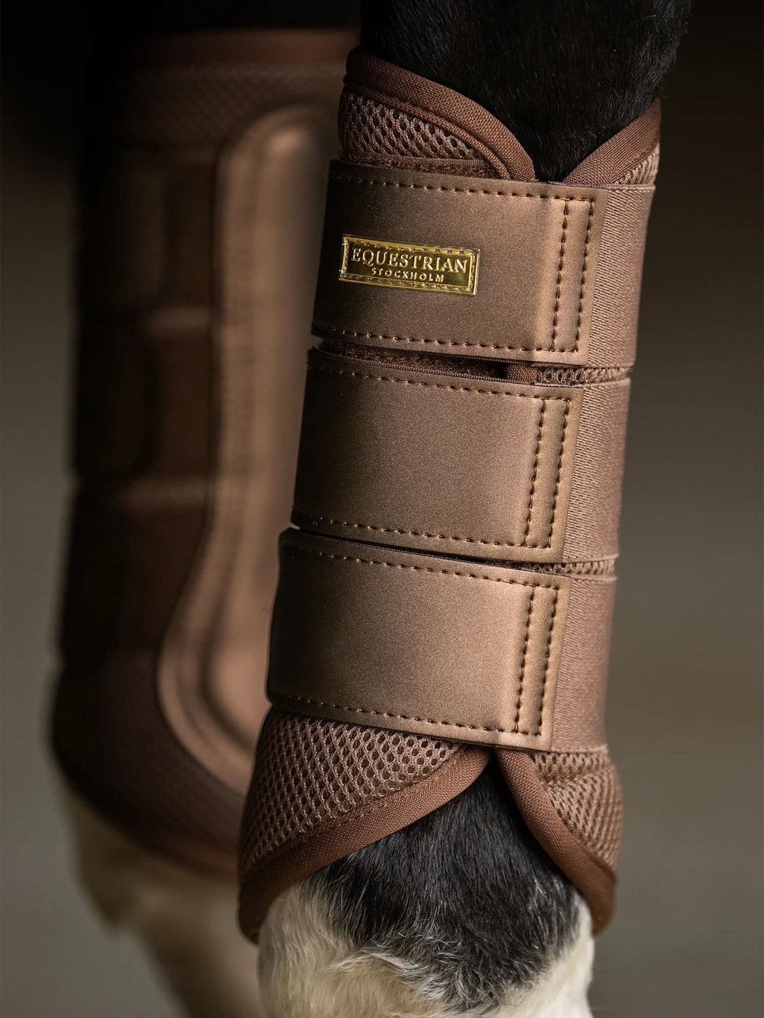 Equestrian Stockholm gamacher Mesh Brushing Boots- Champagne