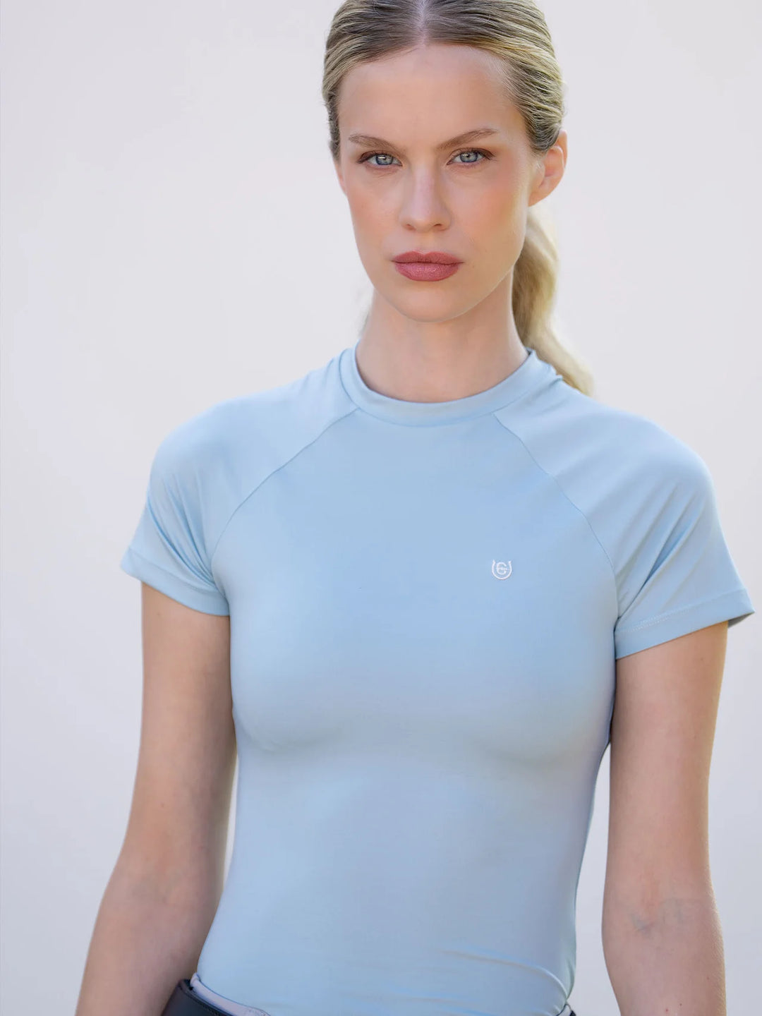 Equestrian Stockholm Top  Dynamic Base Layer Kortærmet - Ice Blue