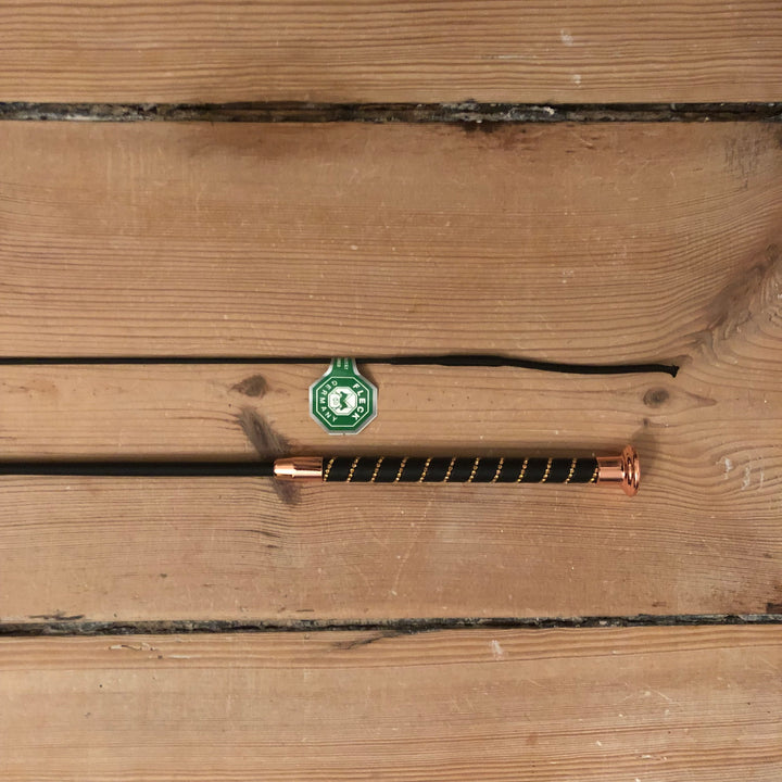 Fleck Silk Crystal Dressur pisk - Black/Rose Gold